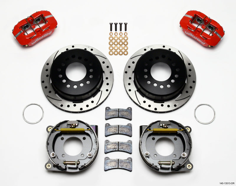 Wilwood Dynapro Low-Profile 11.00in P-Brake Kit Drill-Red BOP Axle 2.75in Bearing 2.75 Offset Big Brake Kits Wilwood
