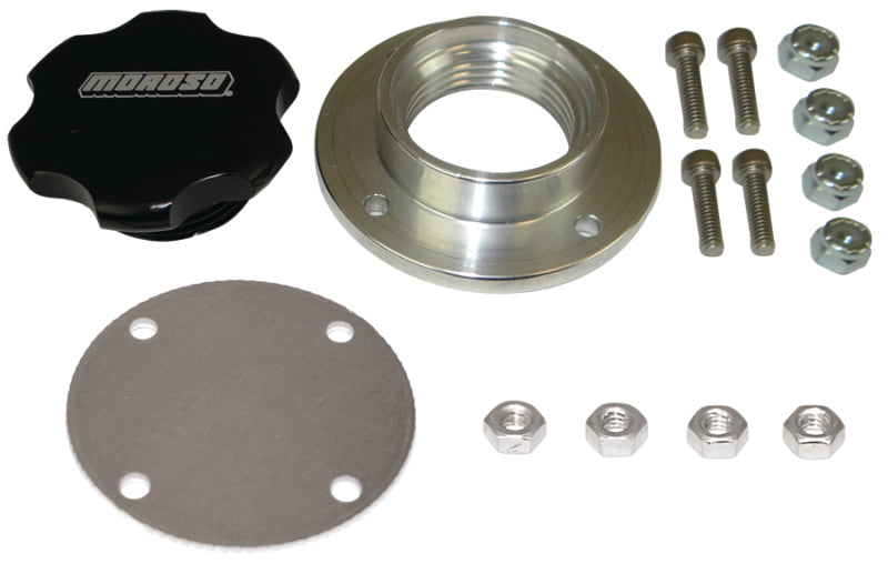 Moroso Filler Cap Kit - Non-Weld - 1-1/4in-12UNF Thread - 1.5in OD Radiator Caps Moroso
