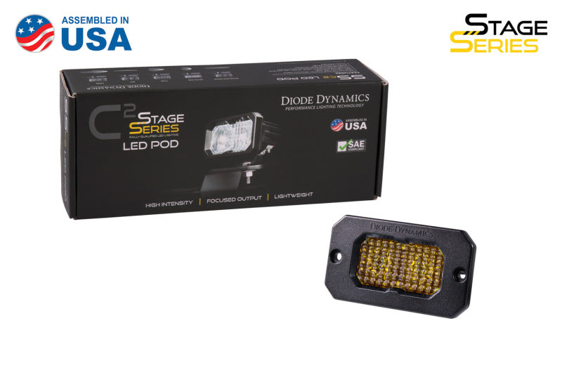Diode Dynamics Stage Series 2 In LED Pod Pro - Yellow Fog Flush ABL Each Light Accessories and Wiring Diode Dynamics