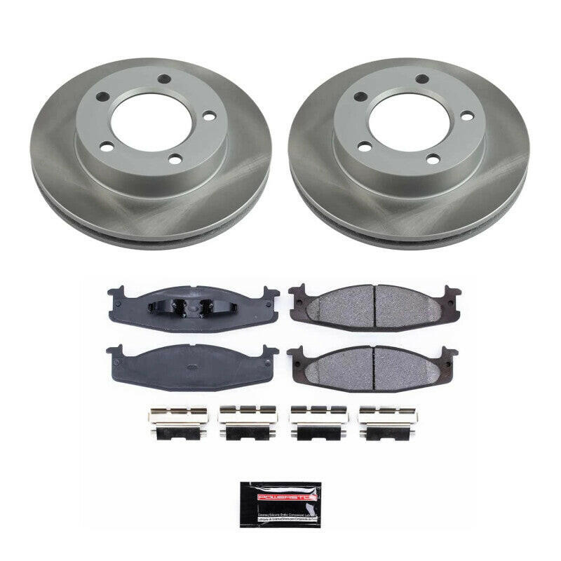 Power Stop 94-96 Ford F-150 Front Semi-Coated Rotor Kit Brake Kits - Performance Blank PowerStop