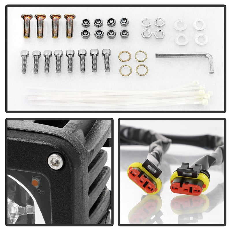 Spyder Dodge Ram 2013-2018 1500 Only Full LED Fog Lights W/Bracket and Universal Switch- Clear Fog Lights SPYDER