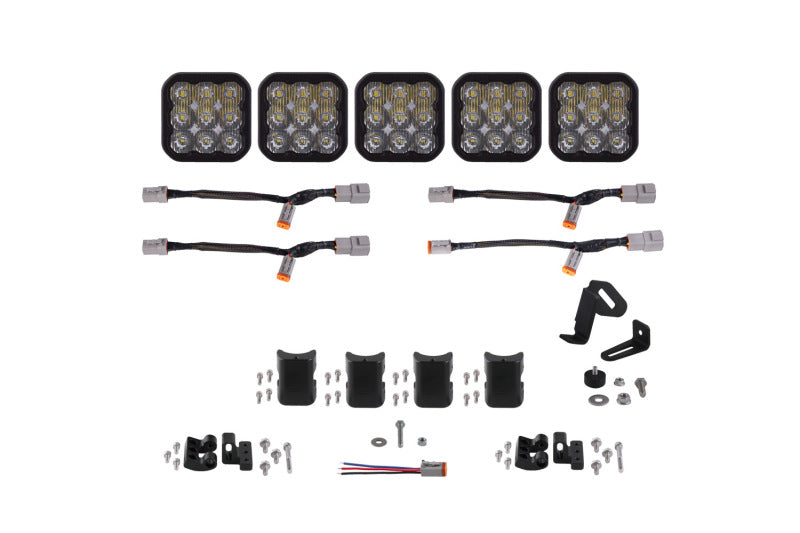 Diode Dynamics SS5 Pro Universal CrossLink 5-Pod Lightbar - White Driving Light Bars & Cubes Diode Dynamics