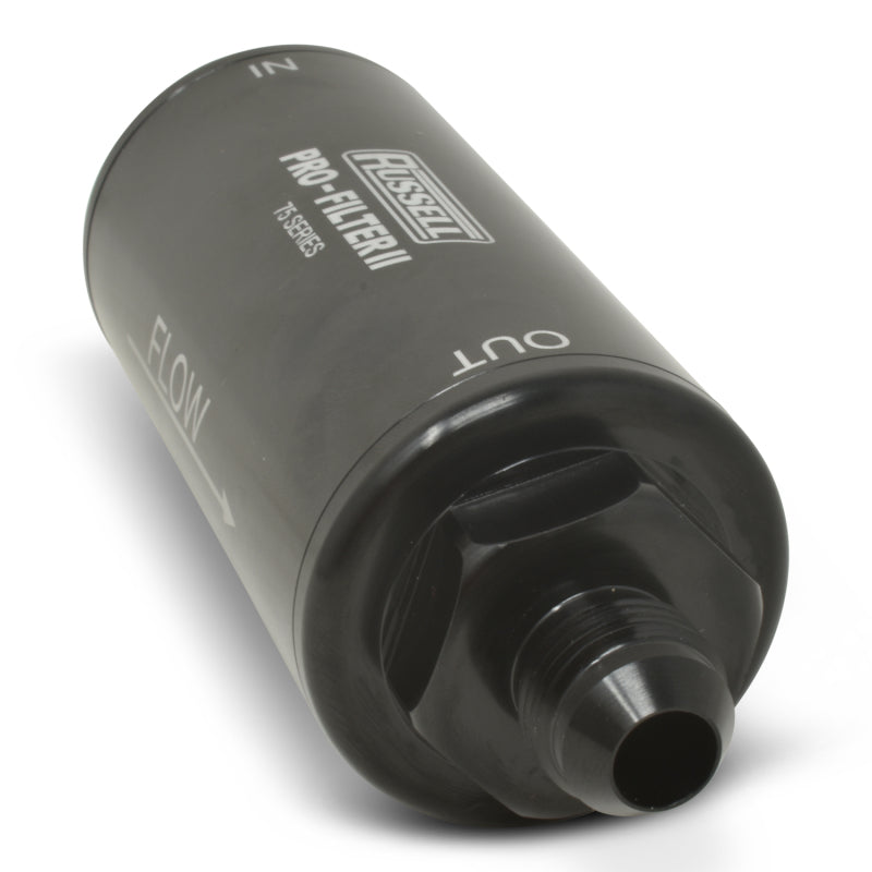 Russell Performance ProFilter 2 Fuel Filter 6 1/4in Long 10 Micron 10AN Male In/Out - Black Fuel Filters Russell