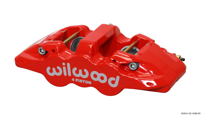 Wilwood Caliper-Aero4-L/H - Red 1.88/1.62in Pistons 1.25in Disc Brake Calipers - Perf Wilwood
