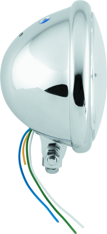 Bikers Choice 5-3/4 Chrome Bottom Mount Headlight Clear Lens H4 60/55W Universal Headlights Bikers Choice