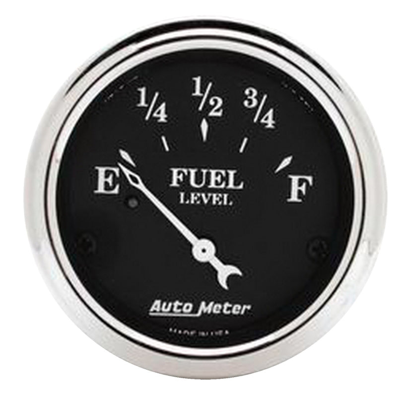 Autometer 2 1/16in Old Tyme 0-30 Ohm Electronic Fuel Level Gauge - Black Gauges AutoMeter