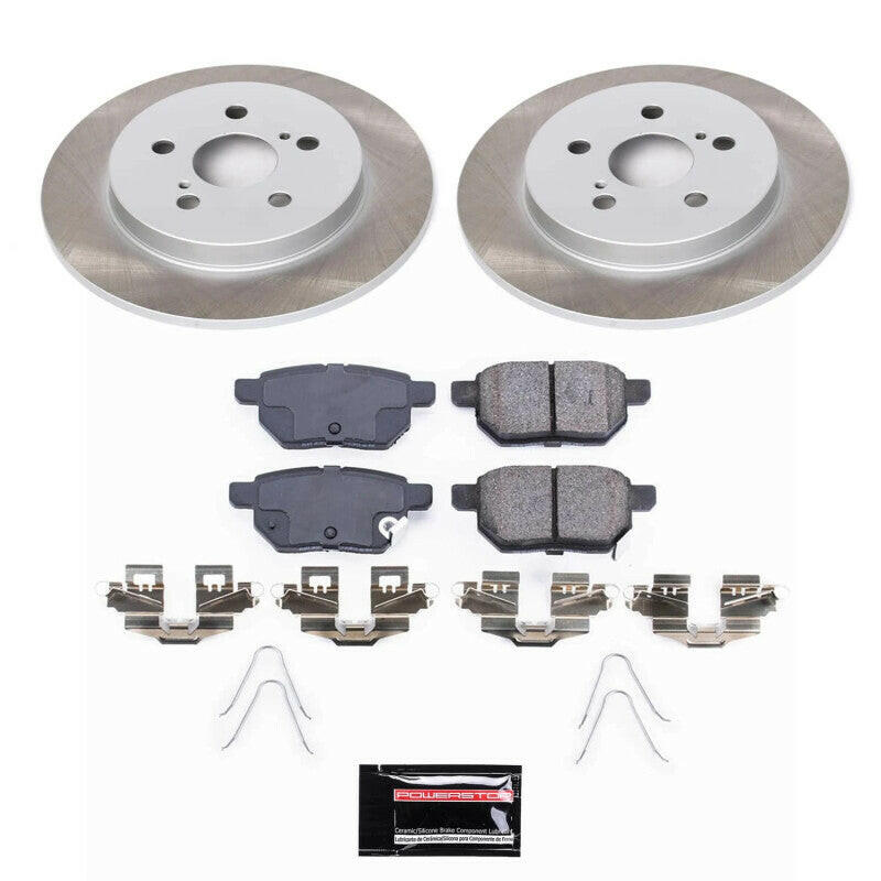 Power Stop 12-15 Toyota Prius Plug-In Rear Semi-Coated Rotor Kit Brake Kits - Performance Blank PowerStop