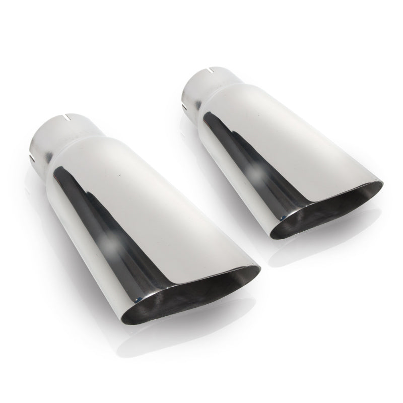 Stainless Works Flat Oval Exhaust Tips 2.5in Inlet (priced per pair) Tips Stainless Works