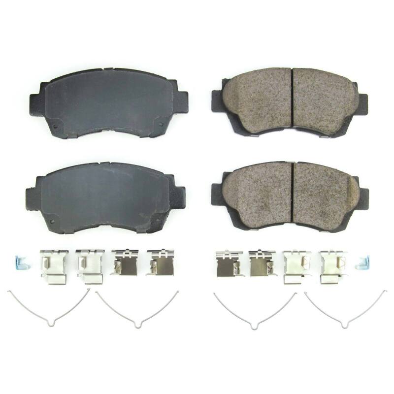 Power Stop 98-03 Toyota Sienna Front Z17 Evo Ceramic Brake Pads w/Hardware Brake Pads - OE PowerStop