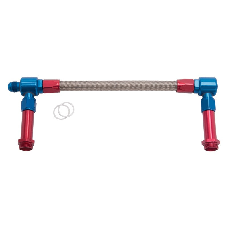Russell Performance -8 AN to -8 AN ProFlex Holley 4500 Dual Inlet Carb Kit (Red/Blue) Carburetor Fuel Inlet Kits Russell