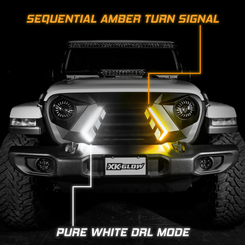 XK Glow JL Wrangler & Gladiator JT XKCHROME LED Grill Kit Light Accessories and Wiring XKGLOW