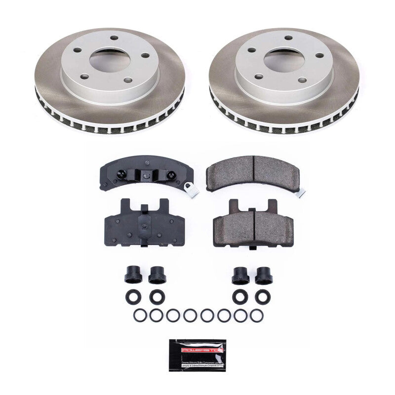 Power Stop 94-99 Dodge Ram 1500 Front Semi-Coated Rotor Kit Brake Kits - Performance Blank PowerStop