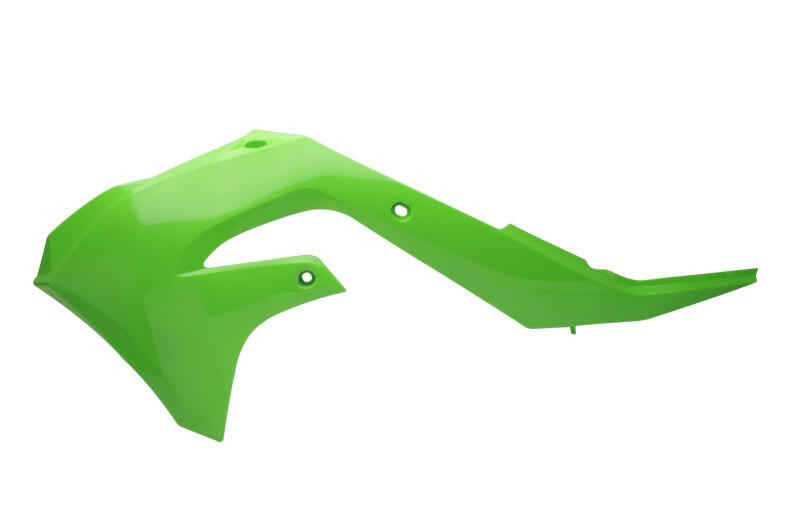 Cycra 21-23 Kawasaki KX250F Powerflow Radiator Shrouds - OEM Green Plastics Cycra