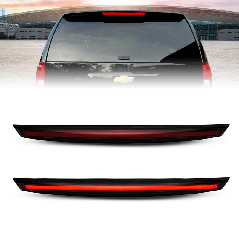 ANZO 2007-2014 Chevrolet Suburban 1500 LED 3rd Brake Light Black Housing Smoke Lens w/ Spoiler 1pc Lights Corner ANZO