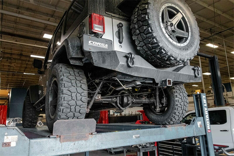 Corsa 2007-2018 Jeep Wrangler JKU 3.6L Sport 2.75in Cat-Back Exhaust w/ Turn Down Tip Catback CORSA Performance