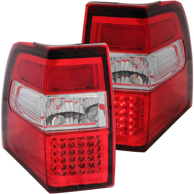 ANZO 2007-2014 Ford Expedition LED Taillights Red/Clear Tail Lights ANZO