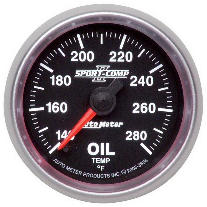 Autometer Sport-Comp II 52mm Full Sweep Electronic 140-280 Deg. F Oil Temprature Gauge Gauges AutoMeter