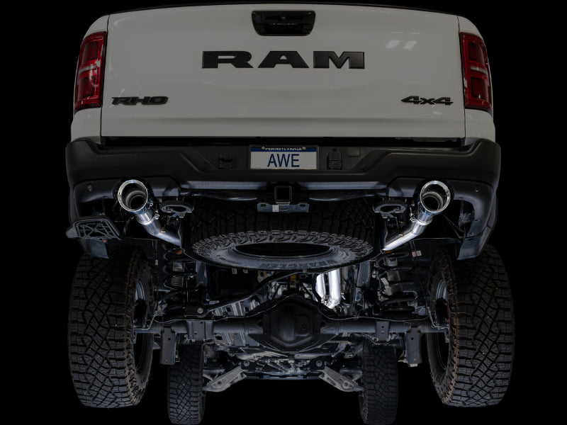 AWE Tuning 2025+ RAM 1500 RHO 3.0 I6 TT 0FG Dual Rear Exit Cat-Back Exhaust - Chrome Silver Tips Catback AWE Tuning