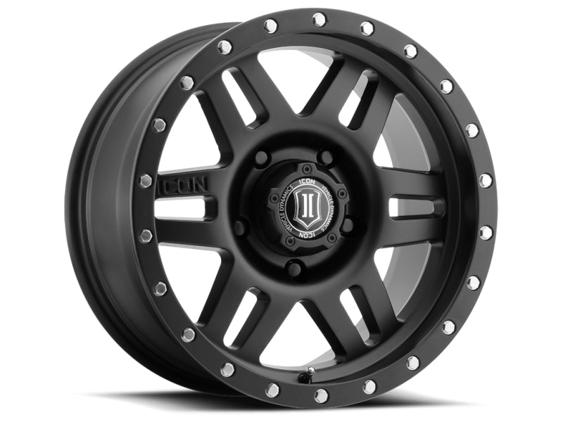 ICON Six Speed 17x8.5 5x5 -6mm Offset 4.5in BS 94mm Bore Satin Black Wheel Wheels - Cast ICON