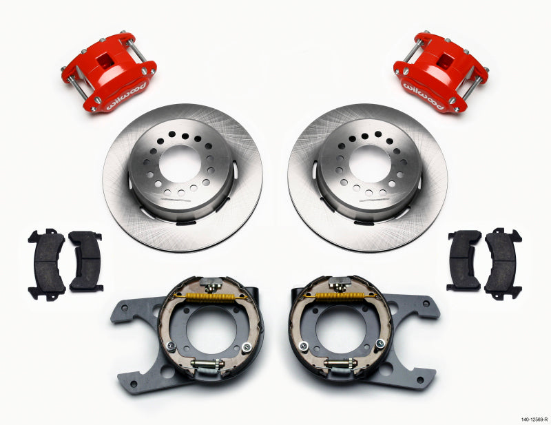 Wilwood D154 P/S Park Brake Kit Red Chevy C-10 2.42 Offset 5-lug Big Brake Kits Wilwood