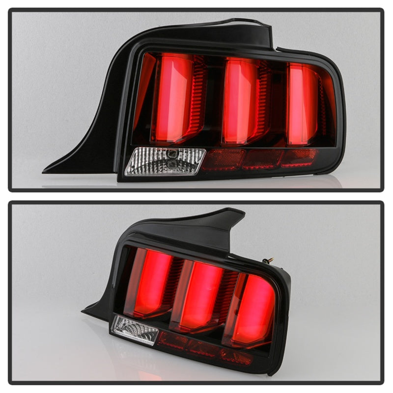 Spyder 05-09 Ford Mustang (Red Light Bar) LED Tail Lights - Black ALT-YD-FM05V3-RBLED-BK Tail Lights SPYDER