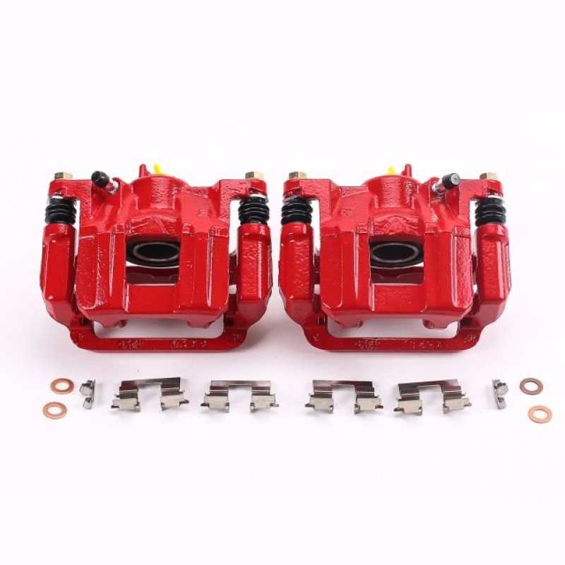 Power Stop 11-17 Honda Odyssey Rear Red Calipers w/Brackets - Pair Brake Calipers - Perf PowerStop