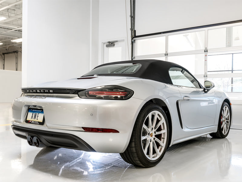 AWE Tuning Porsche 718 Boxster / Cayman Track Edition Exhaust - Diamond Black Tips Catback AWE Tuning