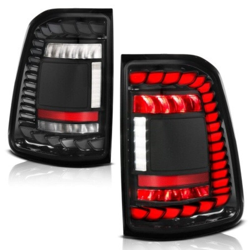 ANZO 19-24 RAM 1500 (Factory LED Models ONLY) Full LED Tail Lights SeqSig Black - Pair Tail Lights ANZO