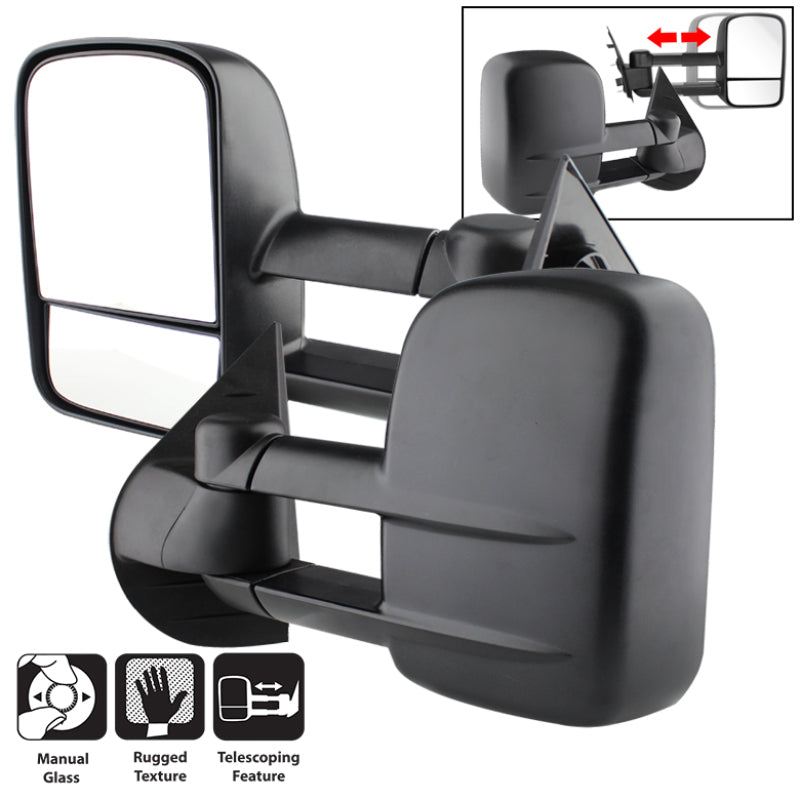xTune Chevy Silverado 07-12 L&R Manual Extendable Manual Adjust Mirror MIR-CSIL07-MA-SET Side Mirrors SPYDER