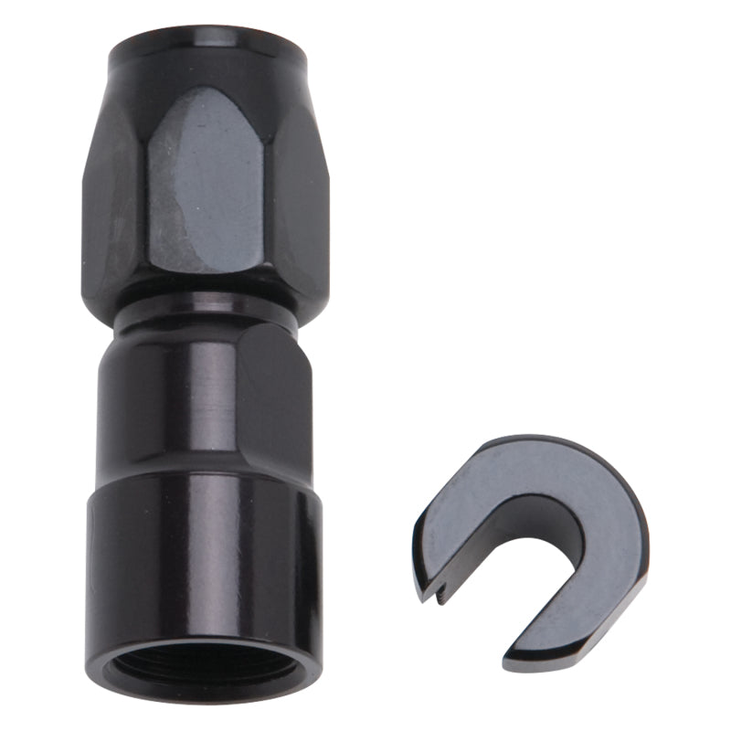 Russell Performance 3/8in SAE Quick Disc Female to -6 Hose Black Straight Hose End Fittings Russell