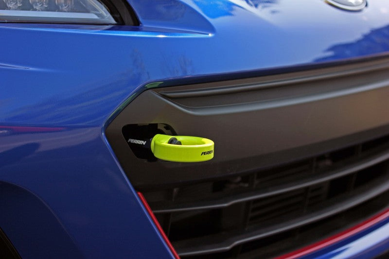 PERRIN 18-21 Subaru WRX & STI / 13-25 BRZ / 17-20 Toyota 86 Tow Hook Kit (Front) - Neon Yellow Tow Hooks Perrin Performance