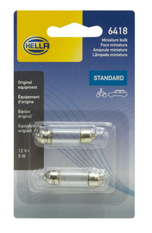 Hella Bulb 6418 12V 5W Sv858 T325 10X35 (2) Bulbs Hella