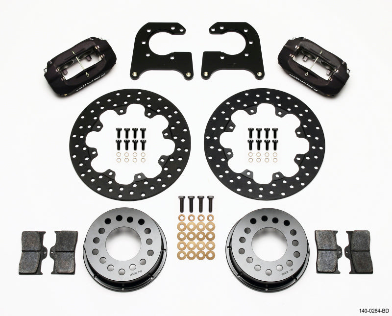 Wilwood Forged Dynalite Rear Drag Kit Drilled Rotor 58-64 Olds/Pontiac 1/2in Studs Big Brake Kits Wilwood