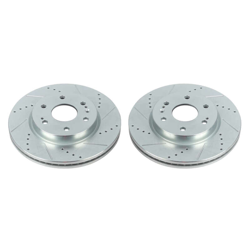 Power Stop 19-20 Chevrolet Silverado 1500 Front Evolution Drilled & Slotted Rotors - Pair Brake Rotors - Slot & Drilled PowerStop