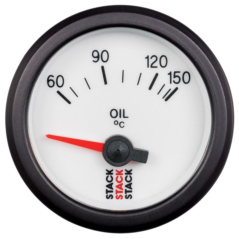 Autometer Stack 52mm 60-150 Deg C M10 Male Electric Oil Temp Gauge - White Gauges AutoMeter