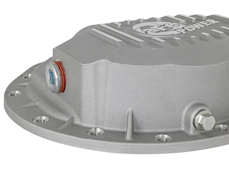 aFe Power Rear Differential Cover Raw w/Machined Fins Street Ser. 16-17 Nissan Titan XD (AAM 9.5-14) Diff Covers aFe