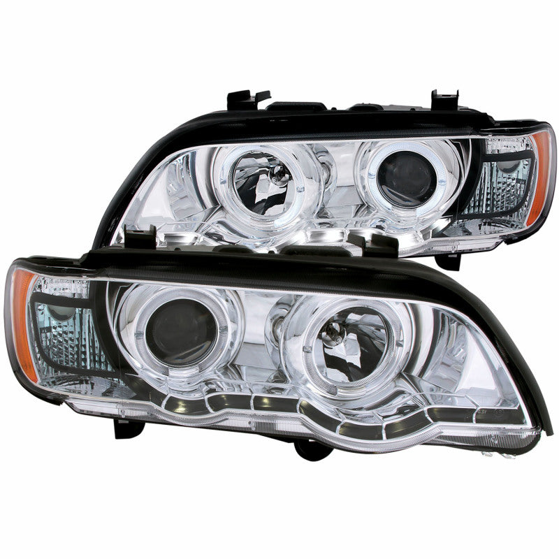 ANZO 2000-2003 BMW X5 Projector Headlights w/ Halo Chrome Headlights ANZO