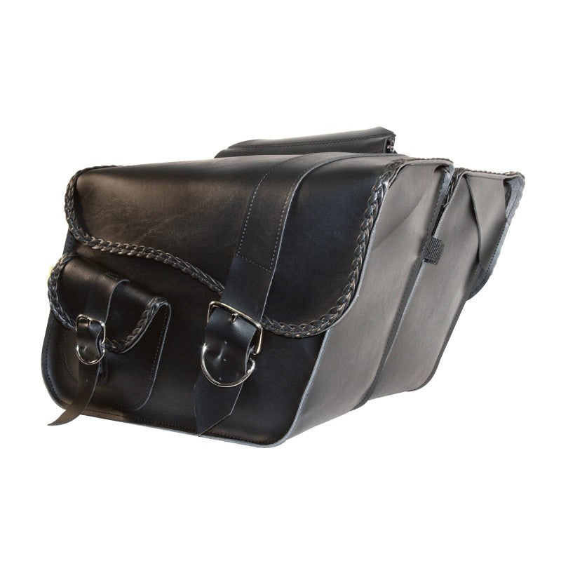 Willie & Max Universal Ranger Braided Large Slant Saddlebags (16 in L x 11 in W x 6.5 in H) - Black Bags - Saddlebags Willie & Max
