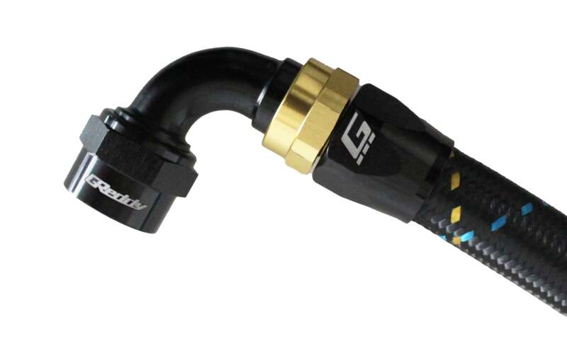 GReddy AN12 90 DEGREE HOSE END SWIVEL BLACK/GOLD ANODIZED Oil Line Kits GReddy