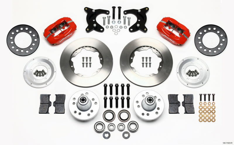 Wilwood Forged Dynalite Front Kit 11.00in Red 65-72 CDP A Body - 10in Drum Big Brake Kits Wilwood