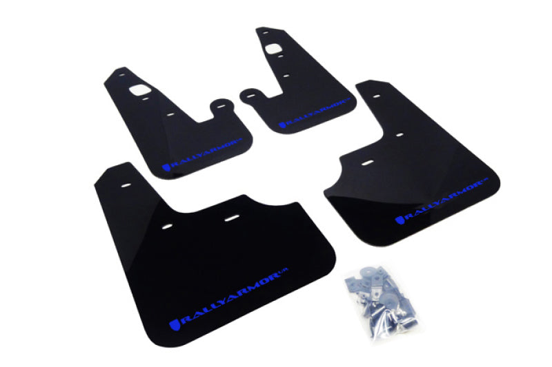 Rally Armor 07-17 Mitsubishi Lancer Black UR Mud Flap w/ Blue Logo Mud Flaps Rally Armor