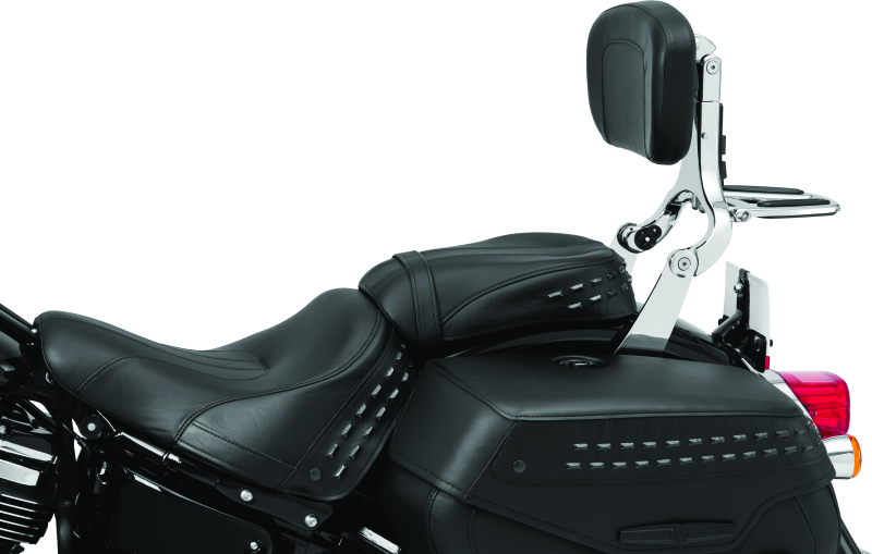 Kuryakyn Fixed Mounts Multi-Purpose Driver & Passenger Backrest 18-Up Softail Black Seats Kuryakyn