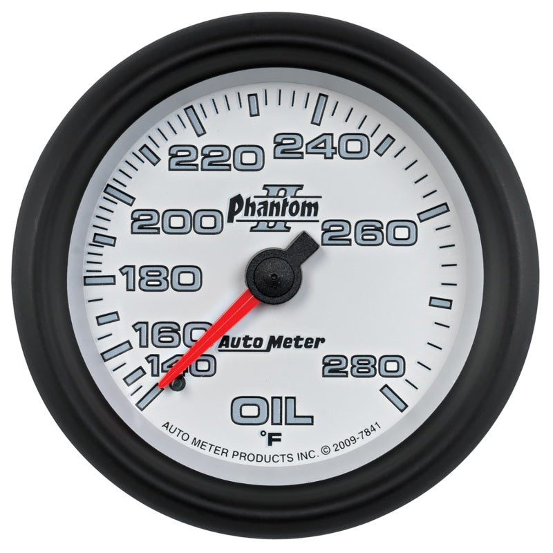 AutoMeter Gauge Oil Temp 2-5/8in. 140-280 Deg. F Mechanical Phantom II Gauges AutoMeter