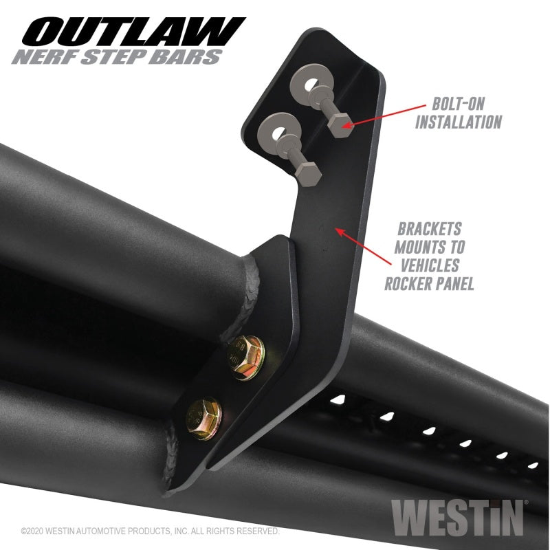 Westin 2020 Jeep Gladiator Outlaw Nerf Step Bars - Textured Black Nerf Bars Westin