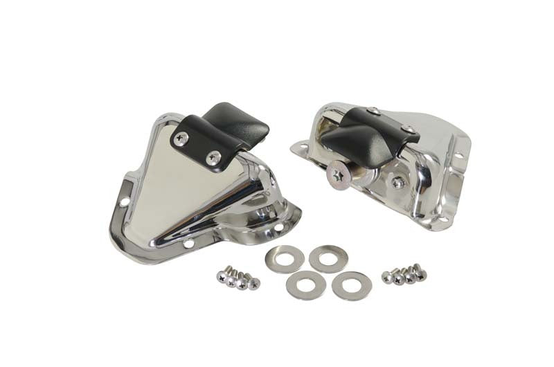 Kentrol 81-95 Jeep CJ/Wrangler YJ Interior Door Latch Brackets Pair - Polished Silver Doors Kentrol