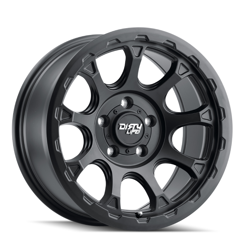 Dirty Life 9307 Drifter 17x8.5/6x139.7 BP/-6mm Offset/106mm Hub Matte Black Wheel - Beadlock Wheels - Cast Dirty Life