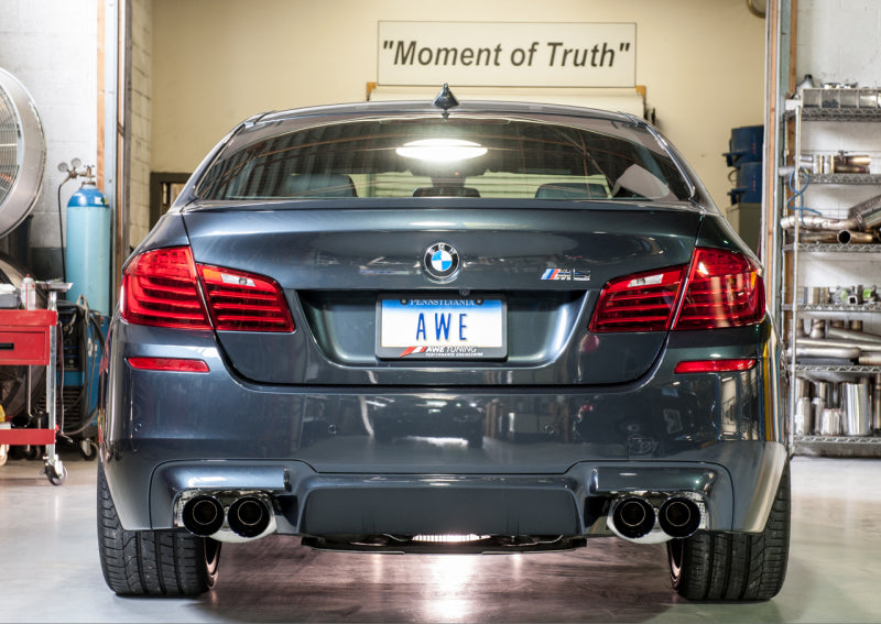 AWE Tuning BMW F10 M5 Touring Edition Axle-Back Exhaust Diamond Black Tips Axle Back AWE Tuning