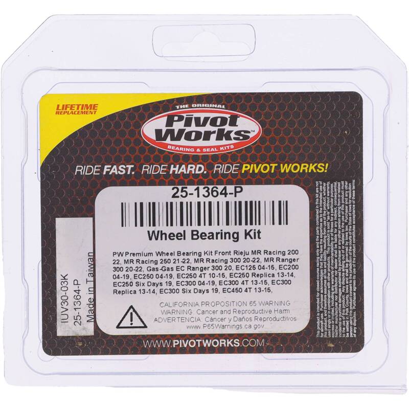 Pivot Works Gas-Gas, Rieju, Suzuki Wheel Bearing Kit Premium Bearings Control Arms Pivot Works
