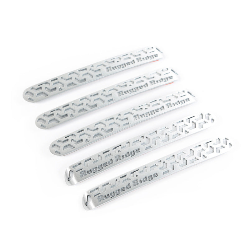 Rugged Ridge Elite Dr Hndle Insert Brushed Tread 4D 07-18 Jeep Wrangler JK Doors Rugged Ridge