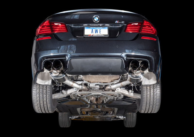 AWE Tuning BMW F10 M5 Touring Edition Axle-Back Exhaust Diamond Black Tips Axle Back AWE Tuning